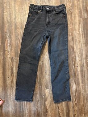H&M Women's High-Rise Black Straight Jeans
